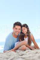 Father with his daughter at the beach