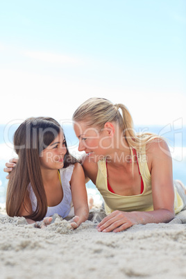 Mother with her daughter at the beach