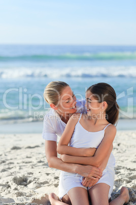 Adorable girl with her mother