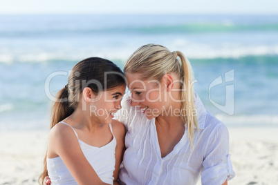 Adorable girl with her mother