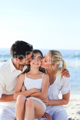 Lovely girl with her parents