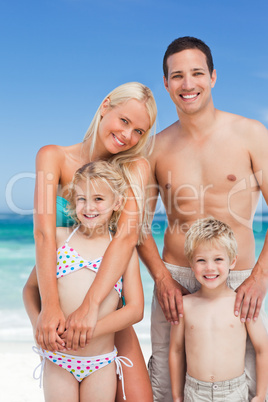 Happy family on the beach