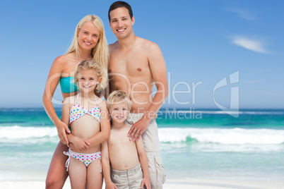 Happy family on the beach