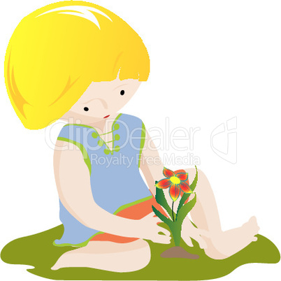 Boy with flower.eps