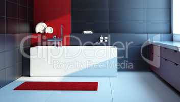 Modern interior design of a bathroom