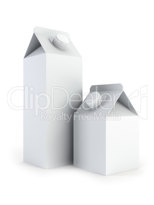 isolated blank milk boxes