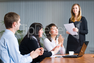 Woman making a business presentation