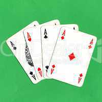 Poker of aces cards