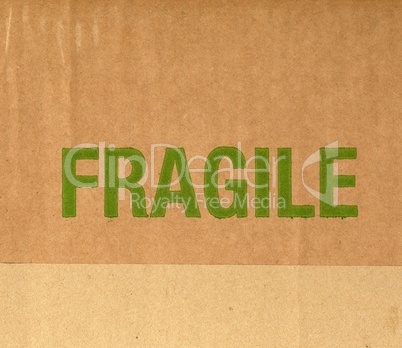Fragile corrugated cardboard