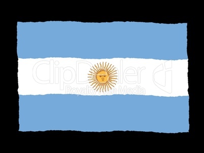 Handdrawn flag of Argentina