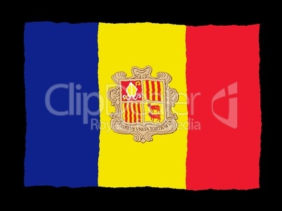 Handdrawn flag of Andorra
