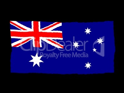 Handdrawn flag of Australia