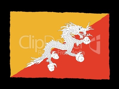 Handdrawn flag of Bhutan