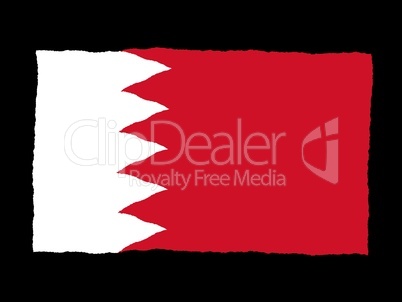 Handdrawn flag of Bahrain