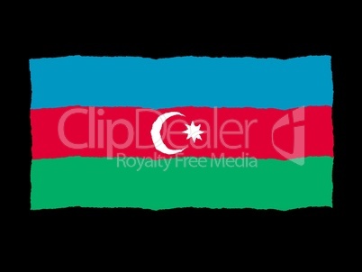 Handdrawn flag of Azerbaijan