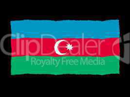 Handdrawn flag of Azerbaijan