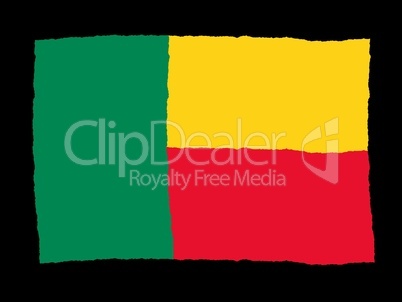 Handdrawn flag of Benin
