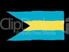 Handdrawn flag of Bahamas