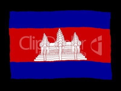 Handdrawn flag of Cambodia