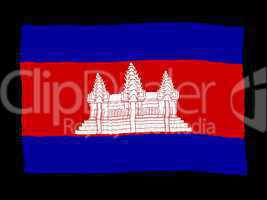 Handdrawn flag of Cambodia