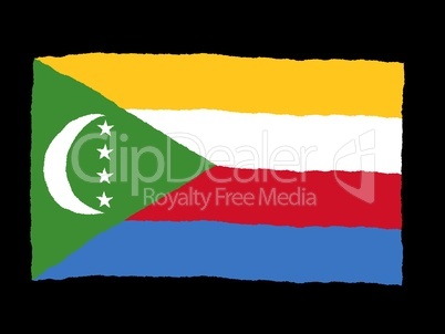 Handdrawn flag of Comoros