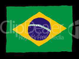 Handdrawn flag of Brazil