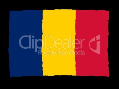 Handdrawn flag of Chad