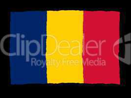 Handdrawn flag of Chad