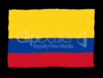 Handdrawn flag of Colombia