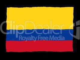 Handdrawn flag of Colombia