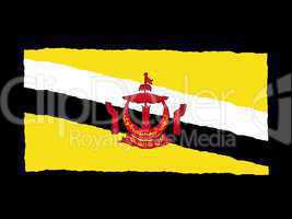 Handdrawn flag of Brunei
