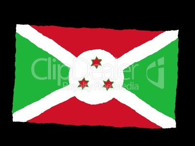 Handdrawn flag of Burundi