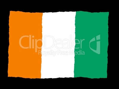 Handdrawn flag of Cote Ivoire