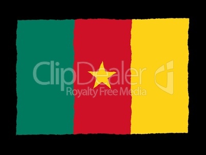 Handdrawn flag of Cameroon