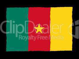 Handdrawn flag of Cameroon