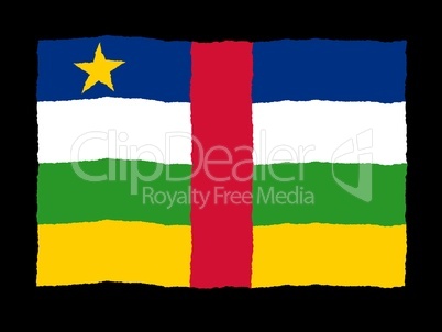 Handdrawn flag of Central African Republic