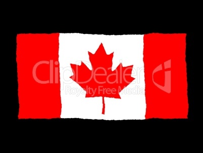 Handdrawn flag of Canada