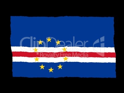 Handdrawn flag of Cape Verde