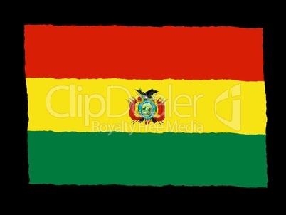 Handdrawn flag of Bolivia