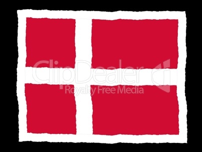 Handdrawn flag of Denmark