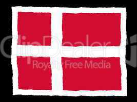 Handdrawn flag of Denmark