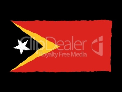 Handdrawn flag of East Timor