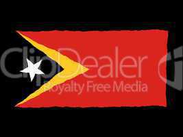 Handdrawn flag of East Timor