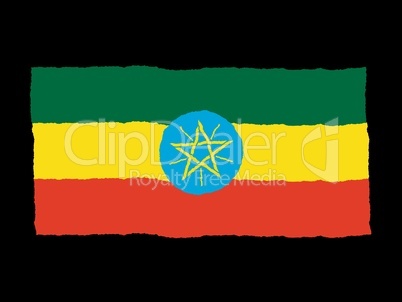 Handdrawn flag of Ethiopia