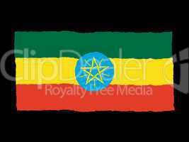 Handdrawn flag of Ethiopia