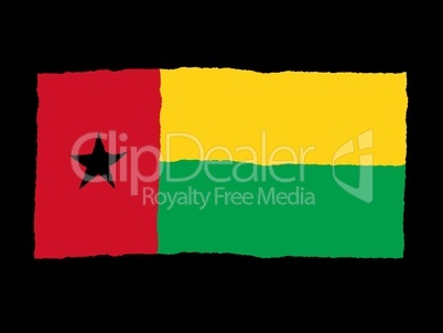 Handdrawn flag of Guinea-Bissau