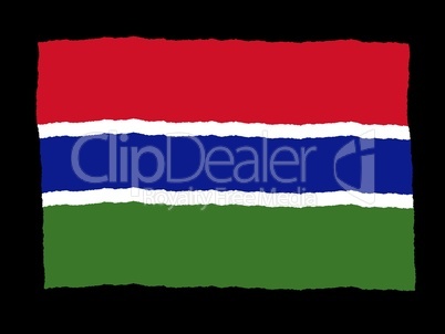 Handdrawn flag of Gambia