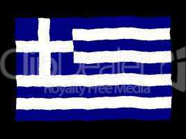 Handdrawn flag of Greece