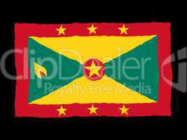 Handdrawn flag of Grenada