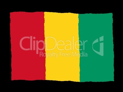 Handdrawn flag of Guinea